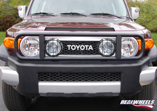 Black Stainless Steel Custom Brush Guard Closeup Toyota Fj