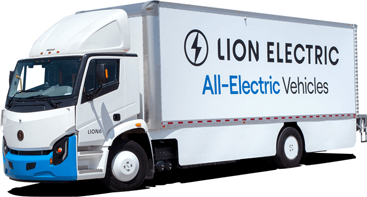 LION All-Electric Truck with custom white Aero Covers