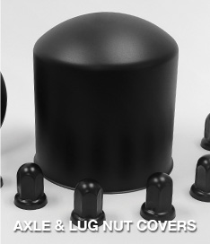 Black Powder-Coated Axle Covers and Lug Nut Covers