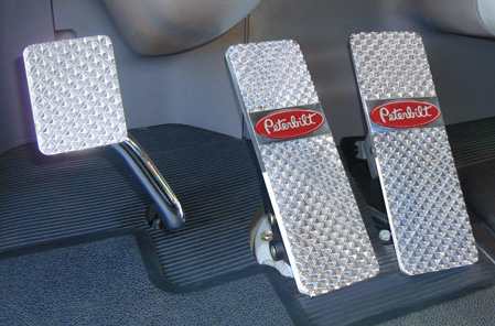 Peterbilt 379, 386, 388, 389 Pyramid Diamond Crown-Cut Billet Pedals available at Peterbilt Dealers