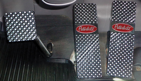 Peterbilt 379, 386, 388, 389 Black Billet Pedals available at Peterbilt Dealers