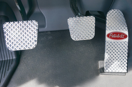 Peterbilt 567, 579, 587 Pyramid Diamond Crown-Cut Billet Pedals available at Peterbilt Dealers