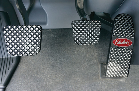 Peterbilt 567, 579, 587 Black Diamond Crown-Cut Billet Pedals available at Peterbilt Dealers