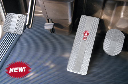 Kenworth Pyramid Diamond Fine-Cut Billet Logo Pedals Available at Kenworth Dealers