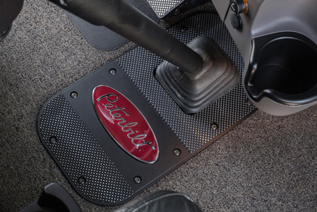 Classic Black Diamond Billet Shifter Floor Cover with Peterbilt Logo