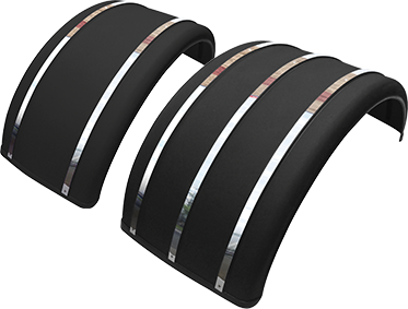 19” & 25” Black Poly Single Arch Fenders with S.S. Inserts