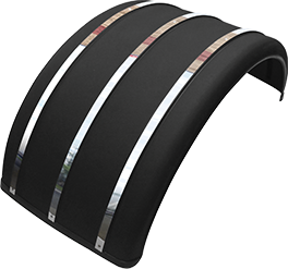 25” Black Poly Single Arch Fenders with S.S. Inserts