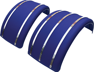 19” & 25” Blue Poly Single Arch Fenders with S.S. Inserts