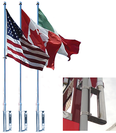 Flags on Liberty Vehicle Flag Pole System