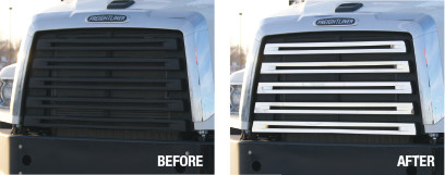 Freightliner Grille Cover Before & After