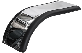 Prestige™ Black Half Tandem Fender with Mirror Finish Stainless Steel