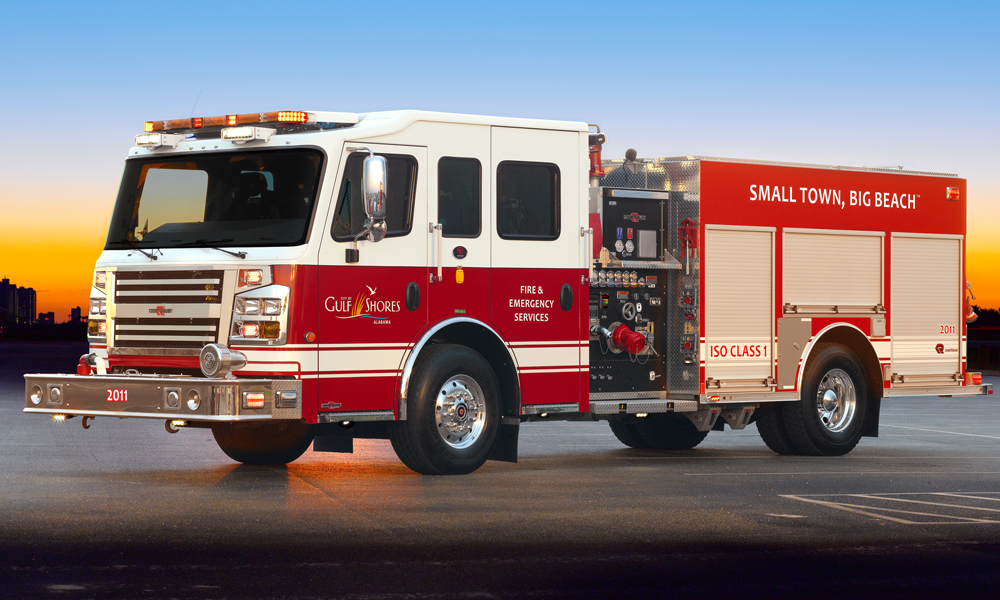 Fire Truck with Custom Grille, Axle Covers and fenderettes