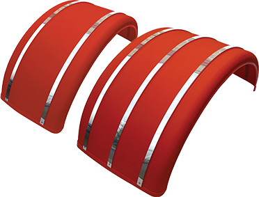 19” & 25” Red Poly Single Arch Fenders with S.S. Inserts