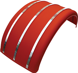 25” Red Poly Single Arch Fenders with S.S. Inserts
