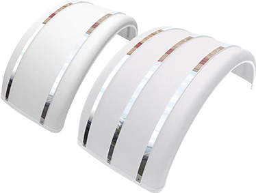 19” & 25” White Poly Single Arch Fenders with S.S. Inserts